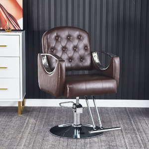 เก้าอี้ตัดผมแบบหมุนปรับได้ หุ้มหนังสังเคราะห์ พกพาสะดวก สำหรับช่างทำผมและร้านสัก - Product Image 5