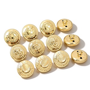 Gold Metal Shank <b>Buttons</b> Round Embossed Logo Classic Uniform <b>Button</b> - Product Image 1