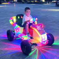 Voiture Tamponneuse Électrique pour Enfants avec Lumières Colorées, Musique et Télécommande, Jouet d'Amusement en Plastique pour Intérieur/Extérieur