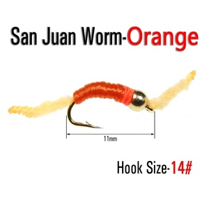 San Juan Worm Fly Fishing, tête de <span class=keywords><strong>mouche</strong></span> en laiton pour pêche à la <span class=keywords><strong>mouche</strong></span>, type Squirmy Wormy, pour truites et truites rousses, leurres de pêche, nymphes de vers de terre, appâts, hameçons - Product Image 4