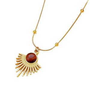 Collier résistant à la décoloration pour femmes, en acier inoxydable, chaîne à maillons en or, bijoux de luxe léger, dropshipping Shopify - Product Image 1
