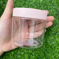 Contenants en plastique rose avec couvercles, pots de voyage, flacons de lotion, boîtes pour crème visage, maquillage, soins capillaires, pâte, 50/100/120/150/200/250g