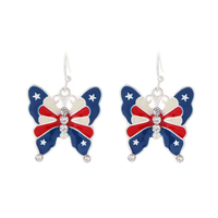 Boucles d'oreilles chapeau magique en strass aux couleurs du drapeau américain, mignonnes pour le 4 juillet, Jour de l'Indépendance, Noël, fête patriotique, cadeau