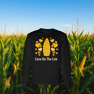 Corn On The Cob Simpatica maglietta a maniche lunghe con cuori per gli amanti del mais - Product Image 3