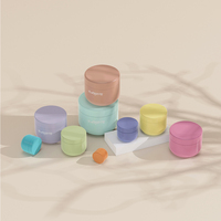 Récipient cosmétique en plastique givré à large bouche 10ml-500ml Pot de crème beige pour baume nettoyant beurre corporel cheveux poudre libre/fard à joues