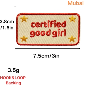 Zertifizierte Good Girl Boy Stick patches <span class=keywords><strong>Hook</strong></span> & <span class=keywords><strong>LOOP</strong></span> Lustige Cat Dog Patches für Halsbänder Rucksäcke Hüte Moral Cooles Zubehör - Product Image 6