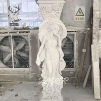 Matériaux de construction, colonne de statue romaine en marbre naturel décoratif, pilier de statue grecque à vendre