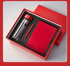 Coffret Cadeau Luxe Rouge en Cuir PU : Carnet, Gobelet et Stylo – Impression UV Personnalisée sur Boîte pour Promotion d'Entreprise et Commandes en Gros - Product Image 4