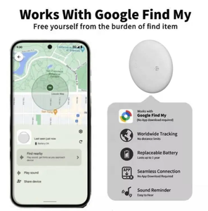 Dispositivo Rastreador GPS Impermeable Compatible con Google, Apple y <span class=keywords><strong>Android</strong></span> Find <span class=keywords><strong>My</strong></span> <span class=keywords><strong>Device</strong></span>, Mini Localizador para Mascotas, Buscador de Llaves, Cartera, Tarjeta y Bolso, Dispositivo Anti-Pérdida Tipo Air Tag - Product Image 2