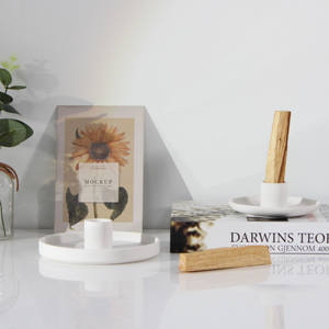 Porte-bâton d'encens en céramique, support Palo, brûleur d'encens en bois de santal blanc mat en corde en <span class=keywords><strong>spirale</strong></span>, brûleur aromatique - Product Image 5