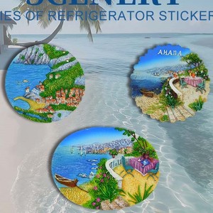 Artesanía de resina personalizada, imán para nevera, recuerdos, ciudades costeras mediterráneas europeas de Chipre, Francia, Grecia, Turquía, decoraciones - Product Image 2