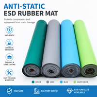 Tapis en caoutchouc antistatique ESD, résistant aux hautes températures, antidérapant, personnalisable, longueur 10 m, surface brillante/ mate, résistivité