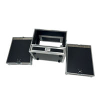 Flight case en aluminium sur mesure 6U+2U pour microphones, avec tiroir de rangement simple couche pour amplificateur et micro, et couvercle supérieur coulissant