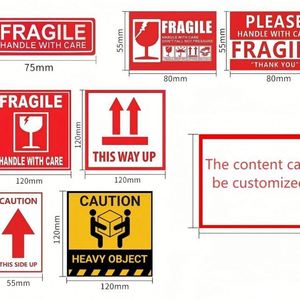 Không thấm nước <span class=keywords><strong>UV</strong></span> in tráng giấy dính nhãn dán nhãn sản phẩm dễ vỡ & chăm sóc cảnh báo cho cửa hàng tạp hóa khuyến mãi bao bì - Product Image 6