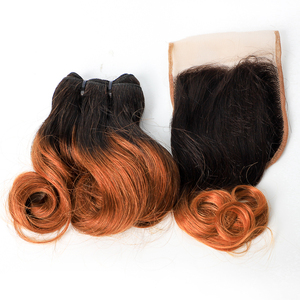 Paquetes de Cabello Rizado Funmi Doble Dn de Grado 12A al por Mayor, Cabello Peruano Virgen Remy con Cierres, Ondas y Colores Personalizables - Product Image 1