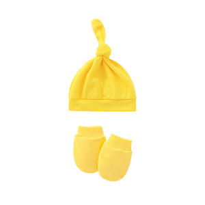 Nouveau Design doux et respirant bébé coton chapeau mitaines ensemble 0-6 <span class=keywords><strong>mois</strong></span> chaud <span class=keywords><strong>bonnet</strong></span> <span class=keywords><strong>tricot</strong></span>é doux pour la peau pour automne bébé cadeau - Product Image 5