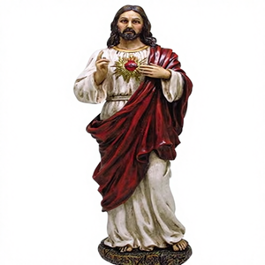 Statuette en résine de Jésus-<span class=keywords><strong>Christ</strong></span> Divine Miséricorde Renaissance Sacré-Cœur de Jésus Statue Décoration d'intérieur Cadeau religieux Peint à la main - Product Image 1