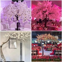 OH ARTS Arbre artificiel de fleurs de cerisier en soie rose Sakura, décoration de mariage, centre de table intérieur/extérieur, fleur artificielle