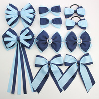 Accessoires pour cheveux d'enfants, style américain, ensemble d'accessoires pour cheveux pour enfants, nœud, serre-tête - Design bicolore, haute qualité, fait main