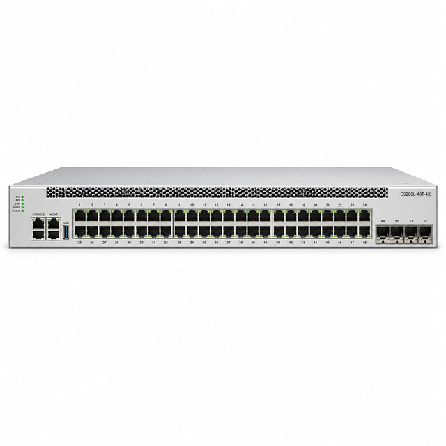 48-Port 10/100/1000 Managed Network Switch C9200L-48T-4X-E 4x10G Uplink Stackable L3 Enterprise