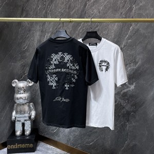 Camiseta de Manga Corta para Hombre, Estilo Urbano Americano, Marca <span class=keywords><strong>CH</strong></span> Crocmen, Cuello Redondo Bordado, de Alta Calidad, Corte Holgado Informal - Product Image 1