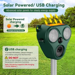 Saijzek Meilleure Vente Grand Panneau Solaire 4 Haut-parleurs Répulsif Solaire Ultrasonique pour Animaux Anti Souris Chats Chiens Oiseaux Serpents - Product Image 3