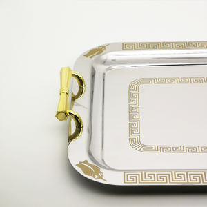 ステンレス鋼長方形皿 & プレート環境にやさしい花柄新スタイルフードトレイ - Product Image 3