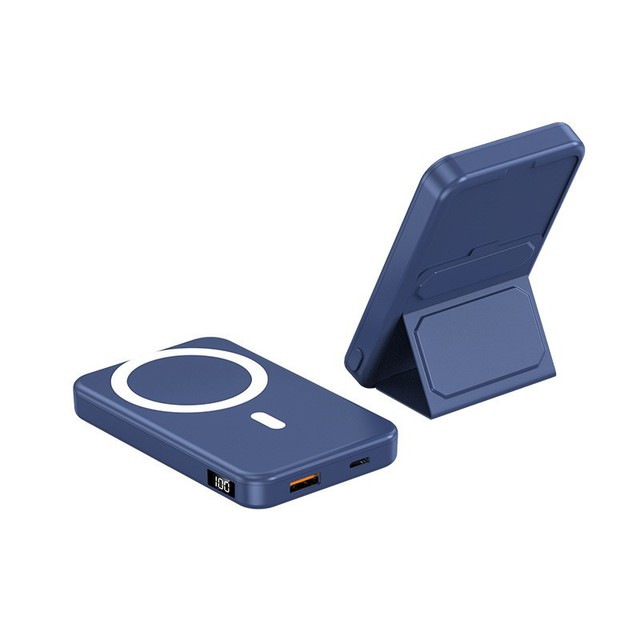 Newest Mini Portable Charger 10000mah Powerbank Wireless Magnetic Fast Charging Power Bank With Foldable Stand