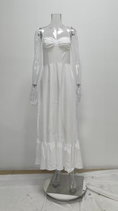 Robe longue <span class=keywords><strong>grande</strong></span> <span class=keywords><strong>taille</strong></span> à licou sans manches avec laçage, élégante robe de soirée d'été pour femme - Product Image 4