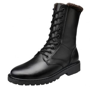 Bottes d'hiver en cuir pour hommes grandes tailles, pointures 37-52, antidérapantes, à lacets, faites à la main, en cuir véritable, chaussures décontractées et tendance - Product Image 5