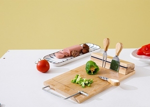 Juego de tablas de <span class=keywords><strong>queso</strong></span> de bambú Premium, soporte magnético para cuchillos, cortador de <span class=keywords><strong>queso</strong></span> de acero inoxidable, tabla de fruta/Pan, vajilla, herramientas para <span class=keywords><strong>queso</strong></span> - Product Image 3