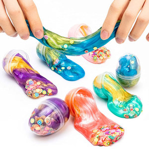 Custom Fluffy Kids Starry Sky <b>Egg</b> Putty Slime Kit Tactile Visual Experience Stress Relief <b>Toy</b> Easter Basket Stuffers Ages 5+ - Product Image 1