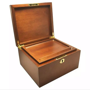 FHbiz Custom Luxury wooden smell proof Stash Box Combo storage with rolling tray accessories