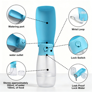 Eco-Friendly 3 in 1 Dog <b>Water</b> <b>Bottle</b> <b>Small</b> Animals Outdoor Use Pets Feeding Cat Food Foldable <b>Water</b> <b>Bottle</b> - Product Image 2