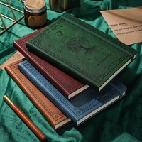 Carnet de notes épais de style européen vintage pour étudiants, avec couverture en PU gaufrée, reliure thermique, logo personnalisé, sur mesure, vente en gros, cadeau