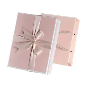 Wholesale Luxury Collapsible Cosmetics Candle Matte Gift Box Wedding Christmas Valentines Day Paper Gift Box With Satin Ribbon