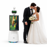 Photomaton Robot Roamer avec écran tactile 32 pouces, photomaton robot avec appareil photo reflex numérique et compatibilité imprimante pour mariage et fête