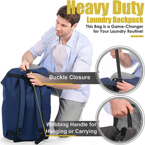 Bolsa de Lavandería Extra Grande, Resistente e Impermeable para Viajes, Hostales y Campamentos, con Correa de Hombro Reforzada, Conveniente y Duradera - Product Image 3