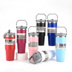 Mug de voyage isotherme à double paroi en acier inoxydable avec poignée, logo personnalisé, 30 oz, pour l'aventure en plein air - Product Image 3