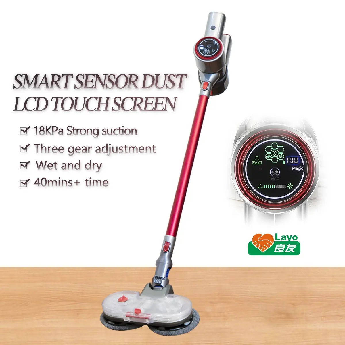 18KPA CE GS Carpet Floor Spray Water Steam Mop Household Portable Handheld Upright Wireless Wet And Dry Cordless Vacuum Cleaner