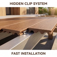 Planche de terrasse composite WPC moderne, imperméable, antidérapante, résistante aux intempéries, installation facile, revêtement de sol extérieur pour allée de jardin