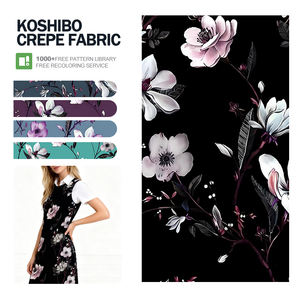 Tela 100% Poliéster 125Gsm al por Mayor con Estampado Floral Koshibo 8/8 en Diferentes Colores y Patrones Florales para Vestidos - Product Image 1