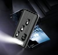 Banco de Energía LGC L-A80 de 10000mAh con Cable Integrado, Cuatro Funciones, Interfaces Tipo-C, Salida de 10W, Material ABS, Indicador de Nivel de Batería