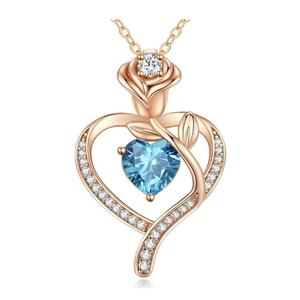 Nuevo Día de San Valentín Día DE LA MADRE Corazón eterno Rosa Corazón Conjunto Collar de moda Joyería - Product Image 6