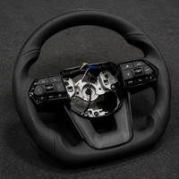 Volant de voiture en fibre de carbone et cuir pour Toyota LC200 LC300 LC70 LC76 LC79 Prado 120 150 FJ70 FJ79 FJ200 Hilux Gr Corolla