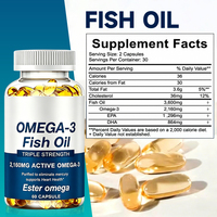Capsules d'huile de poisson oméga-3 halal, 60 unités, avec supplément d'EPA et de DHA