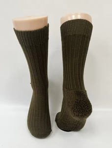 Custom Logo Spring Eco-Friendly Outdoor Running <b>Socks</b> – Green Cotton Knit Ribbed Men Thick Terry Cushioned Crew Sport <b>Socks</b> - Product Image 4