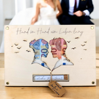 Décor de mariage écologique en bois personnalisé pour couple, avec tube à éprouvette, cadeau de lune de miel unique pour les mariés