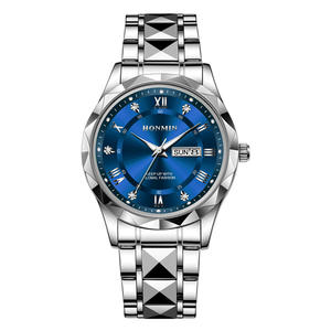 Reloj de pulsera de cuarzo con calendario luminoso para hombre, resistente al agua, correa de acero inoxidable, nuevo modelo de Venta caliente - Product Image 2