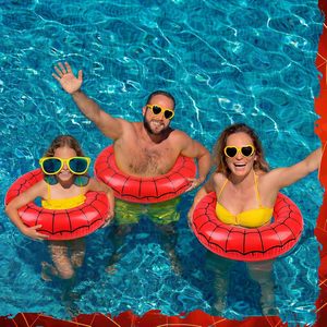 3 Pack Red Spider Web Inflatable Swim Rings for <b>Pool</b> Beach - Product Image 6
